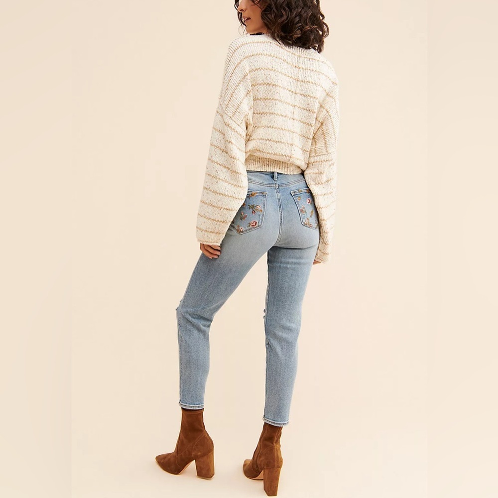 Free People x Driftwood Gizelle Embroidered Jeans, 28